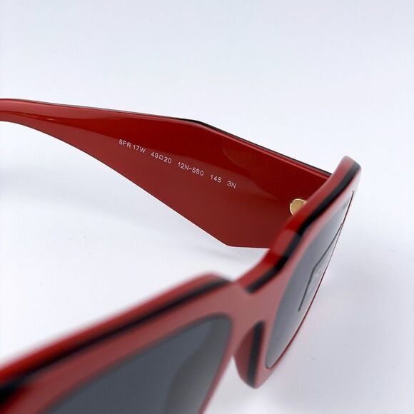 NEW Prada PR17WS 12N5S0 Orange Black Dark Grey Rectangle Unisex Sunglasses - Picture 10 of 13